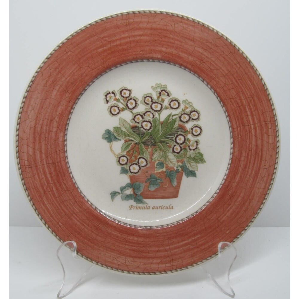 Wedgwood Queen's Ware England Sarah's Garden Primula Auricula Salad Plate 8"